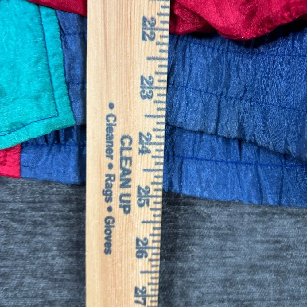 Vintage Athletic Works Colorblock Windbreaker Jacket Blue Red Teal Mens Large